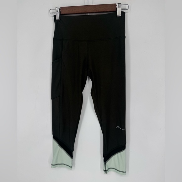 Gottex Pants - Gottex Women's Olive Capri Activewear Leggings Mesh Performance Stretch Size XS